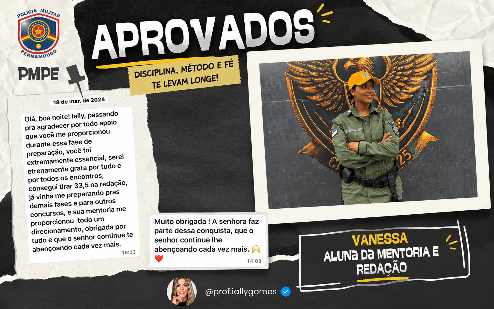 Print do resultado de Vanessa